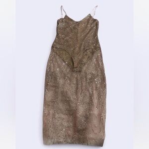 Meshki Champagne Aviana Sparkle Tulle Dress
